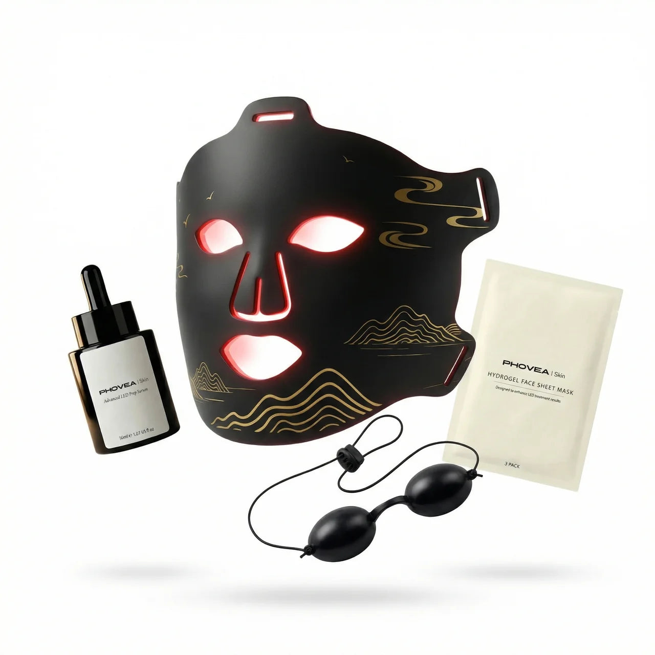 Phovea Starter Kit - LED Face Mask + Serum + Goggles + Hydrogels